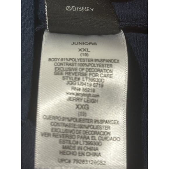 Disney Mickey Mouse Lace-Up Hoodie Tee Navy Juniors XXL Graphic Short Sleeve - Picture 5 of 7